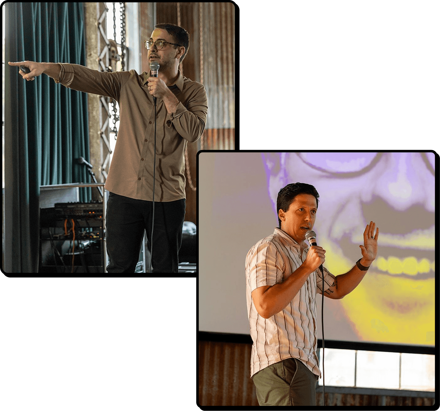 Anthony Pierri and Rob Kaminski speaking on stage